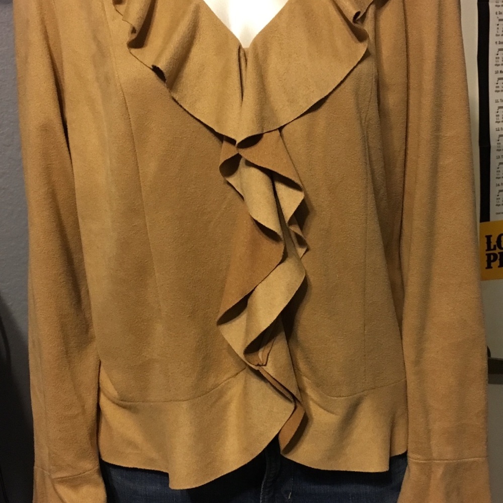 Oscar de la Renta Tan Ruffle Top - 12